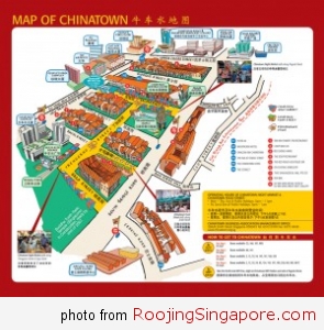 แผนที่ท่องเที่ยวไชน่าทาว Singapore 